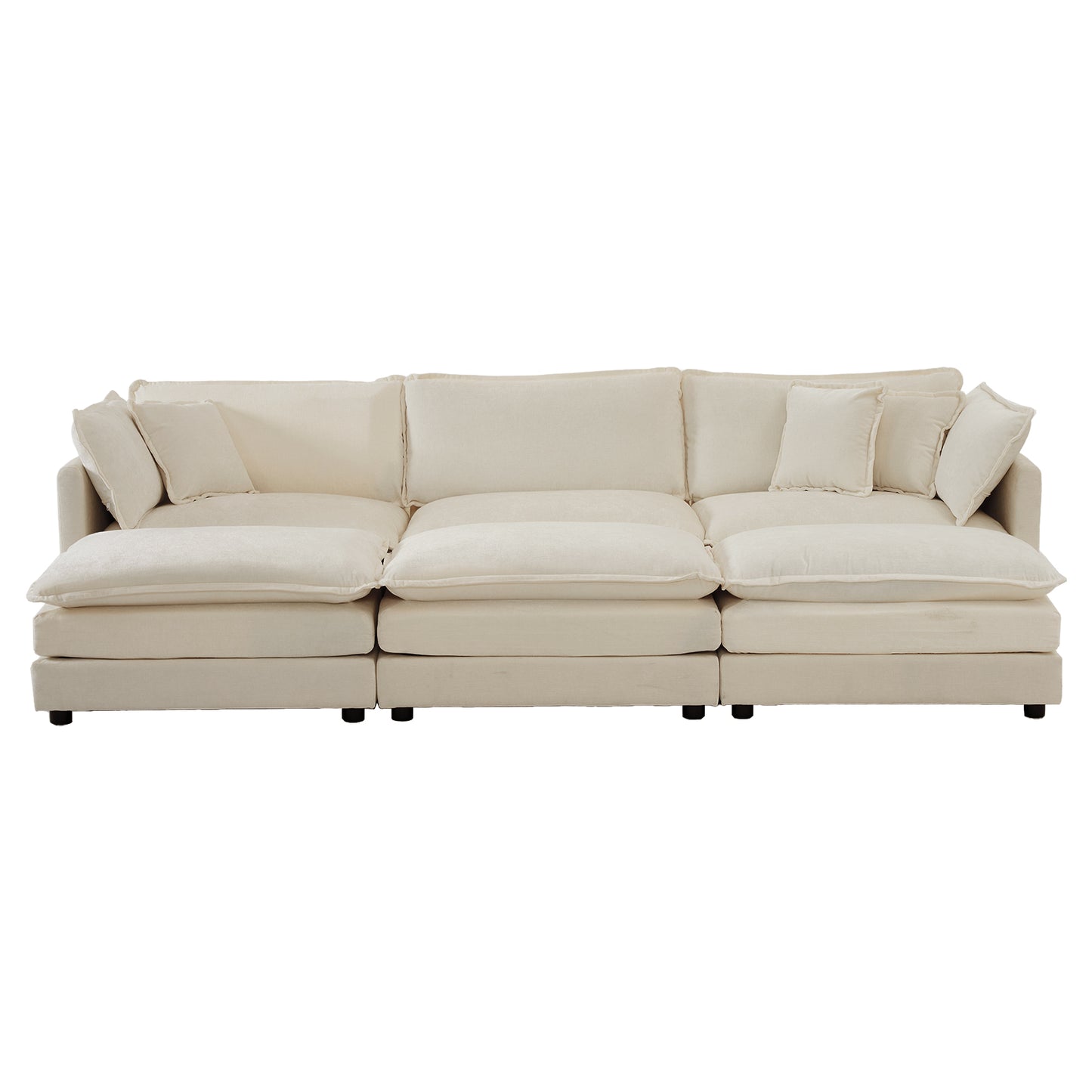 Plush cream sectional sofa with deep comfortable cushions perfect for modern living rooms