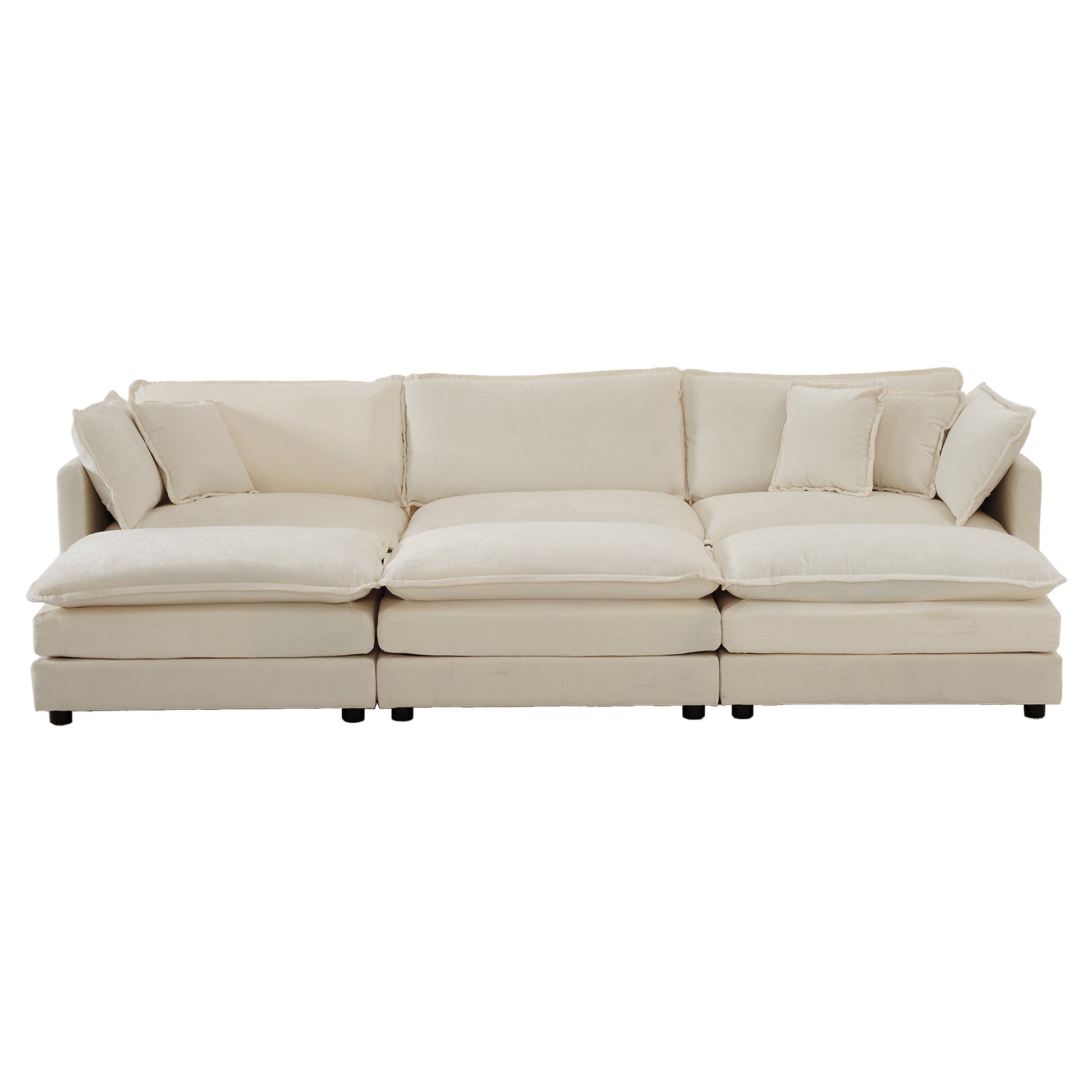 Plush cream sectional sofa with deep comfortable cushions perfect for modern living rooms