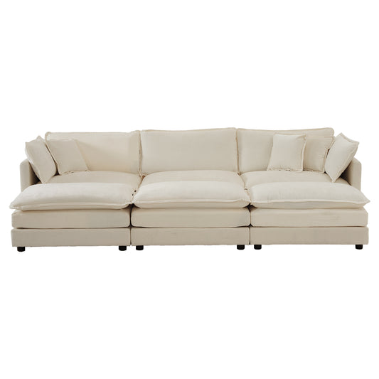 Plush cream sectional sofa with deep comfortable cushions perfect for modern living rooms