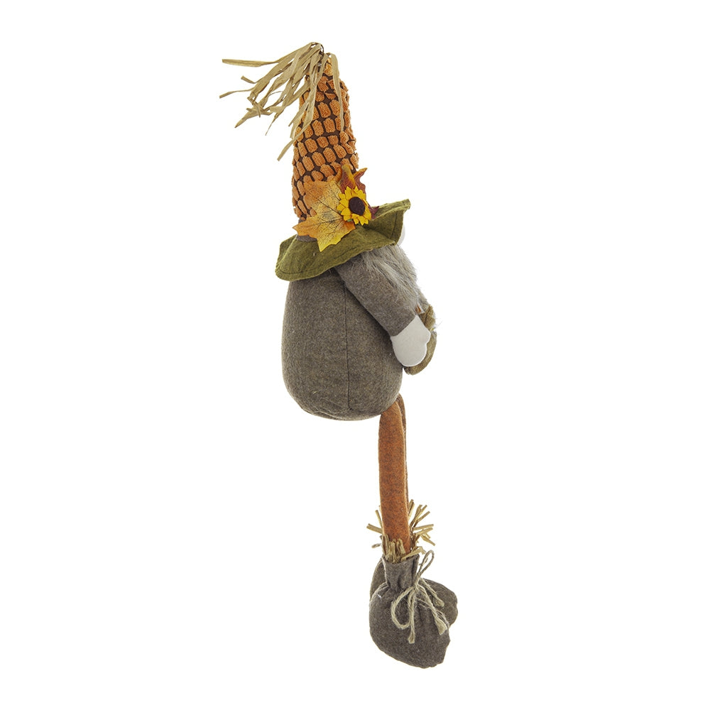 Harvest gnome with corn cob hat and burlap boots a whimsical autumn decor accent