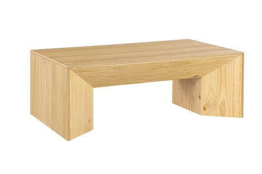 Modern light wood bench with clean lines and natural grain