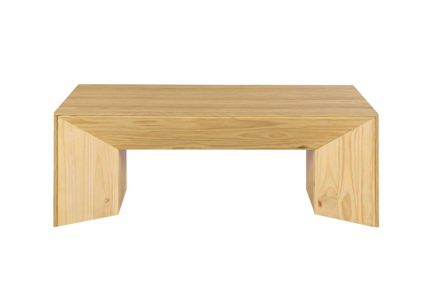 Natural wood coffee table with clean lines and a modern design