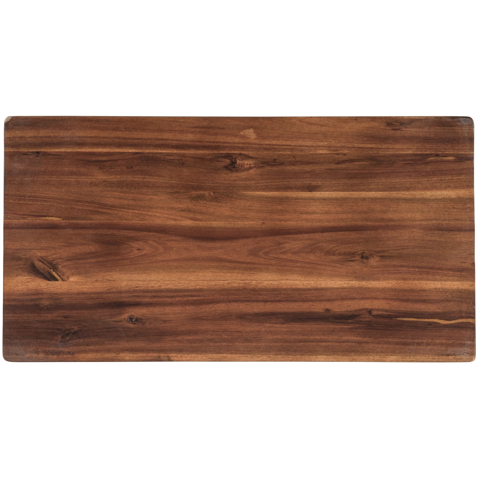 Rectangular dark wood cutting board with natural grain pattern