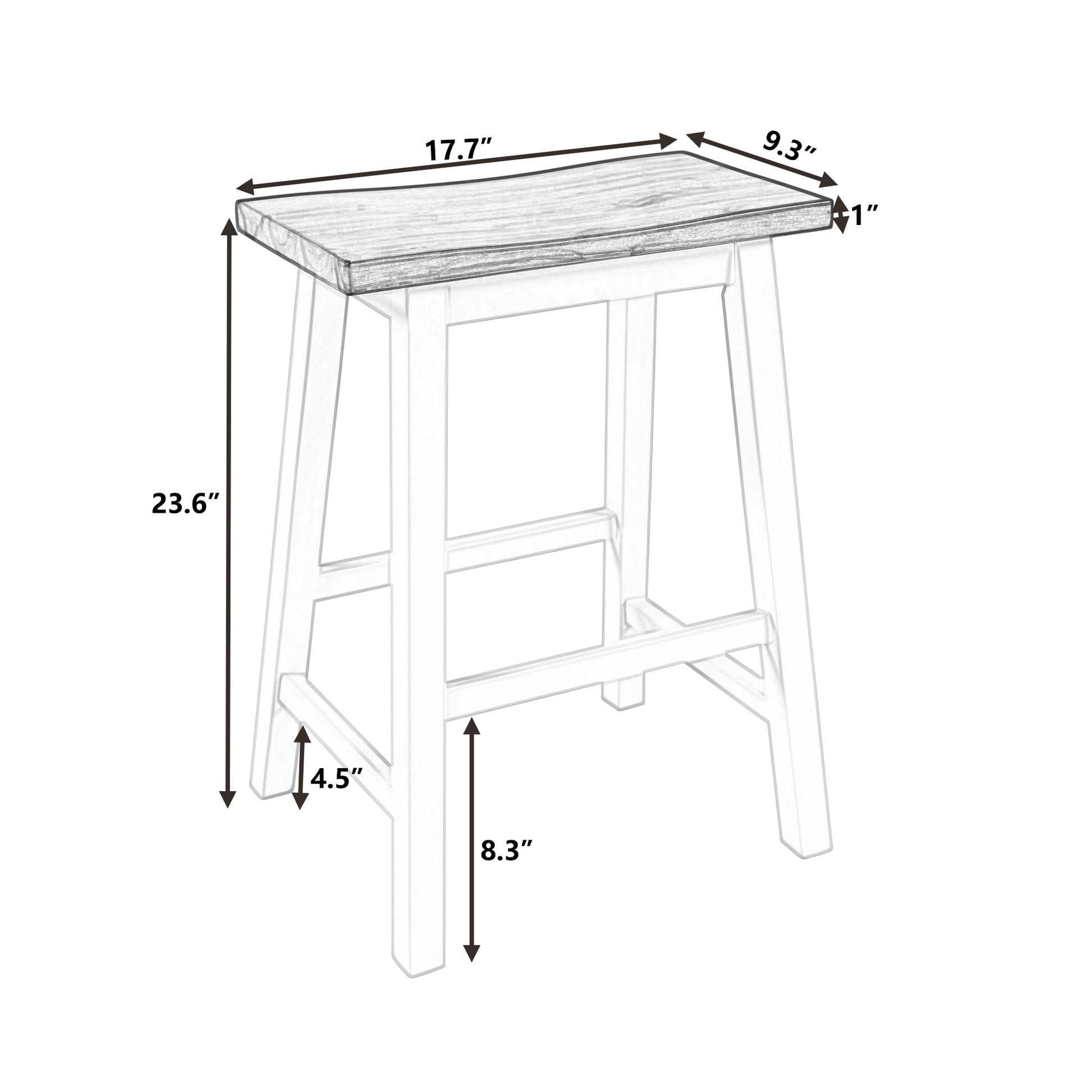 Wooden stool with dimensions xx inches