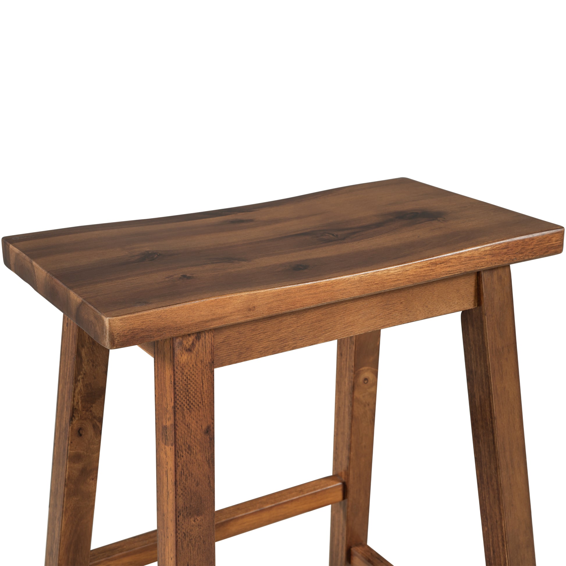 Curvedseat solid wood bar stool in dark walnut finish