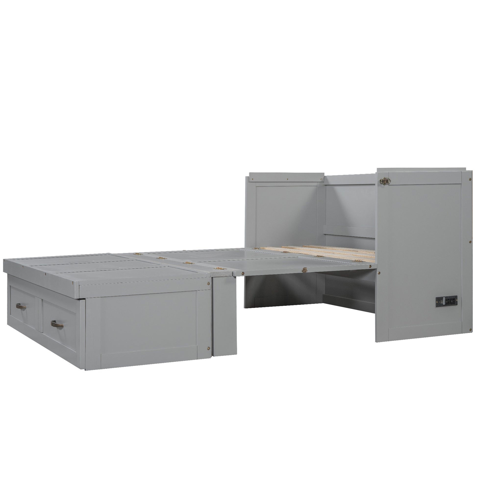 Gray twin daybed with pullout trundle