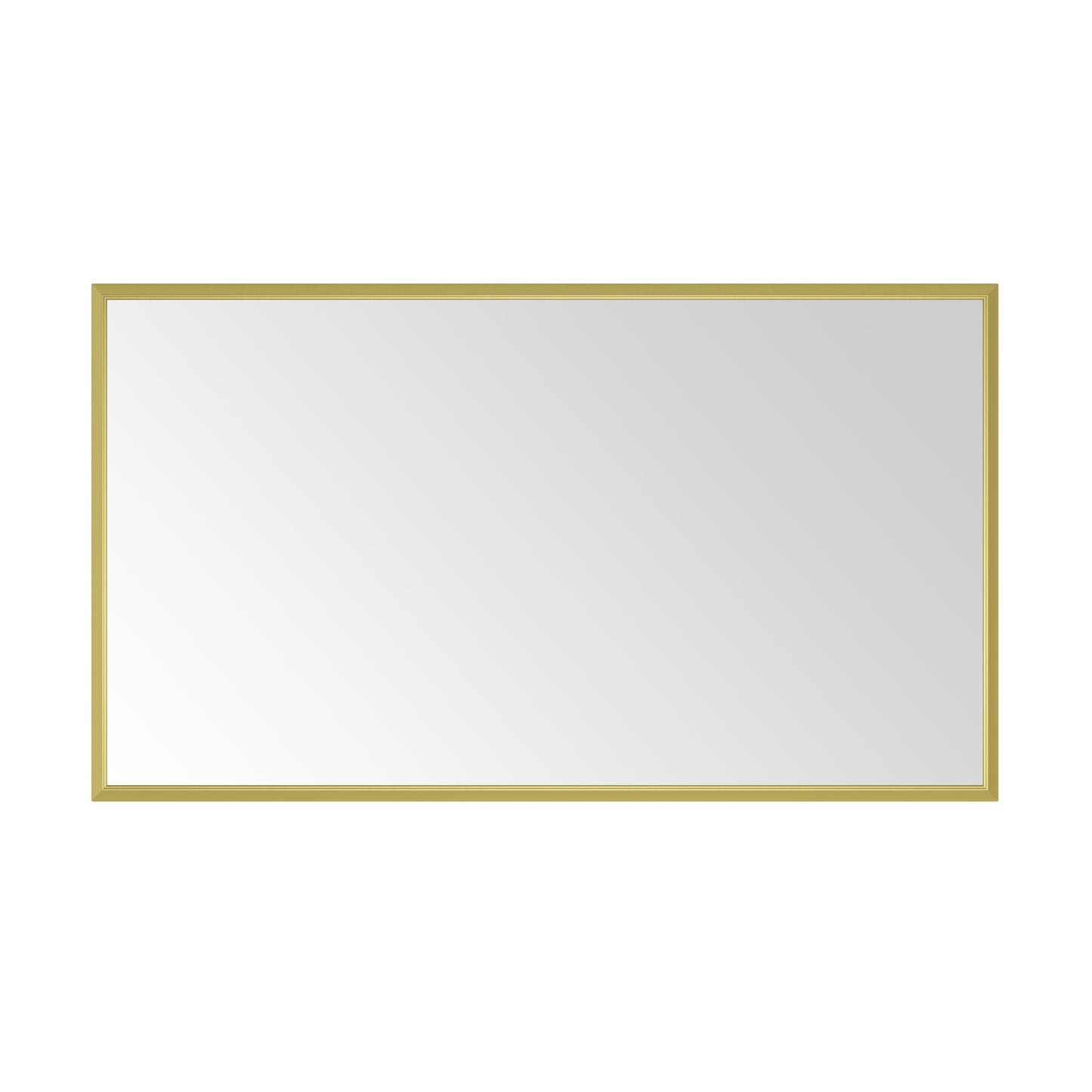 Sleek rectangular mirror with a modern brushed gold frame perfect for entryways