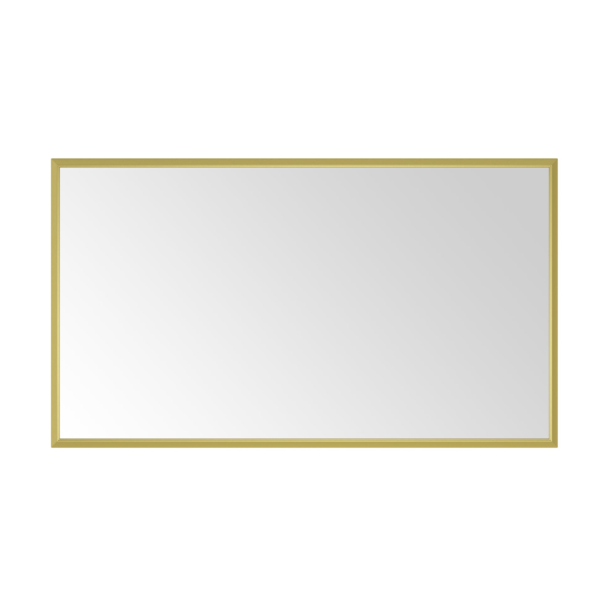 Sleek rectangular mirror with a modern brushed gold frame perfect for entryways