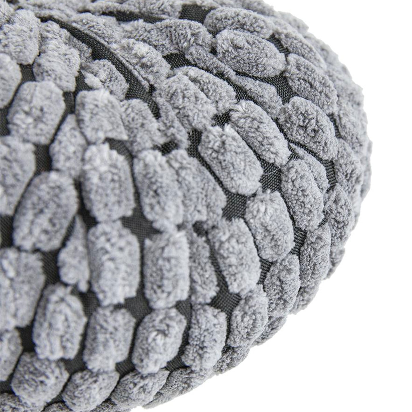 Textured grey chenille fabric detail perfect for throw pillow upholstery