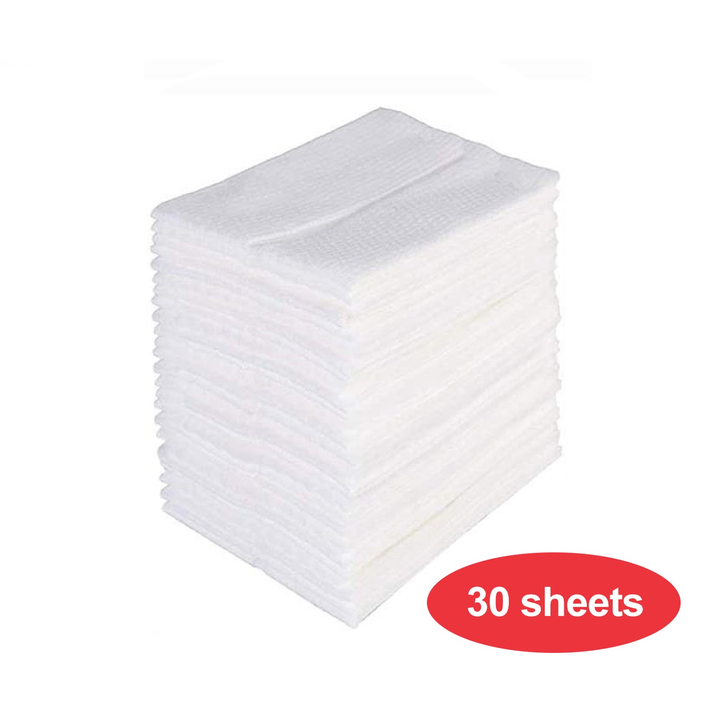 Stack of  white disposable paper towels for cleaning or kitchen use