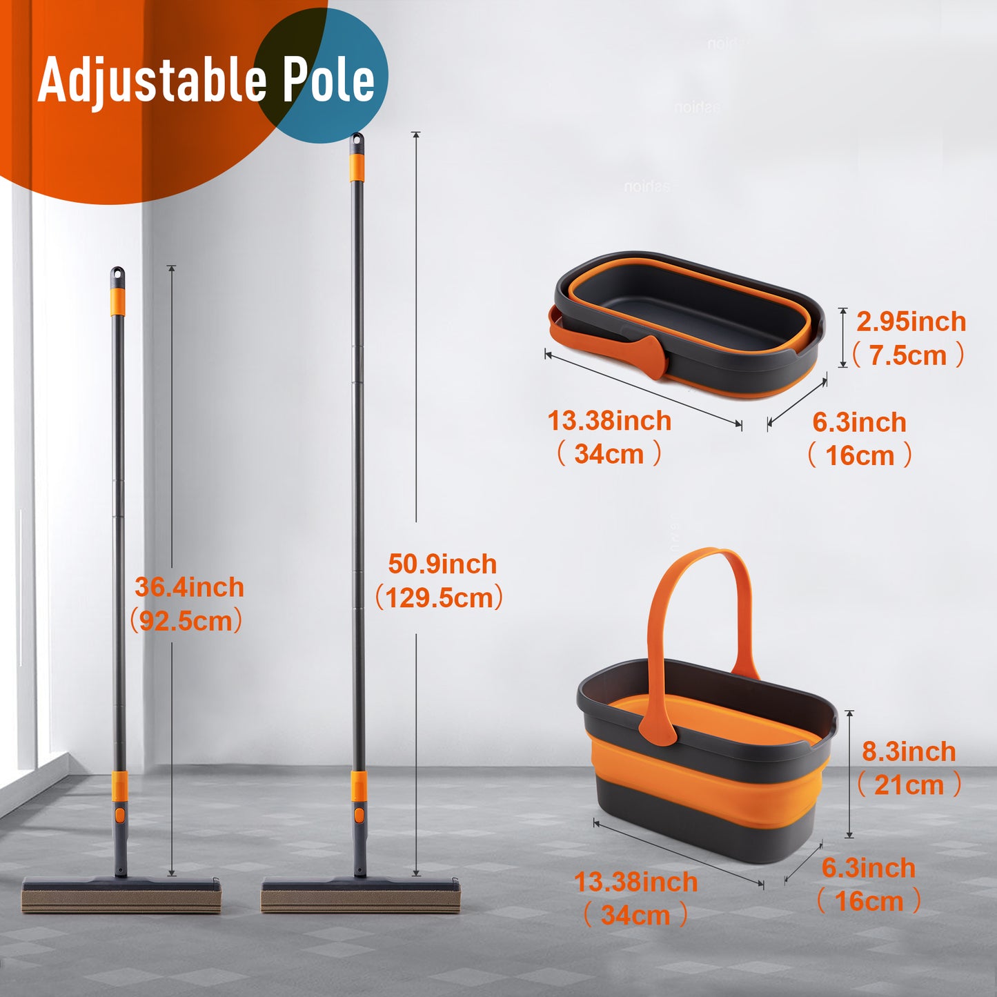 Adjustable mop with telescopic pole ideal for efficient home cleaning