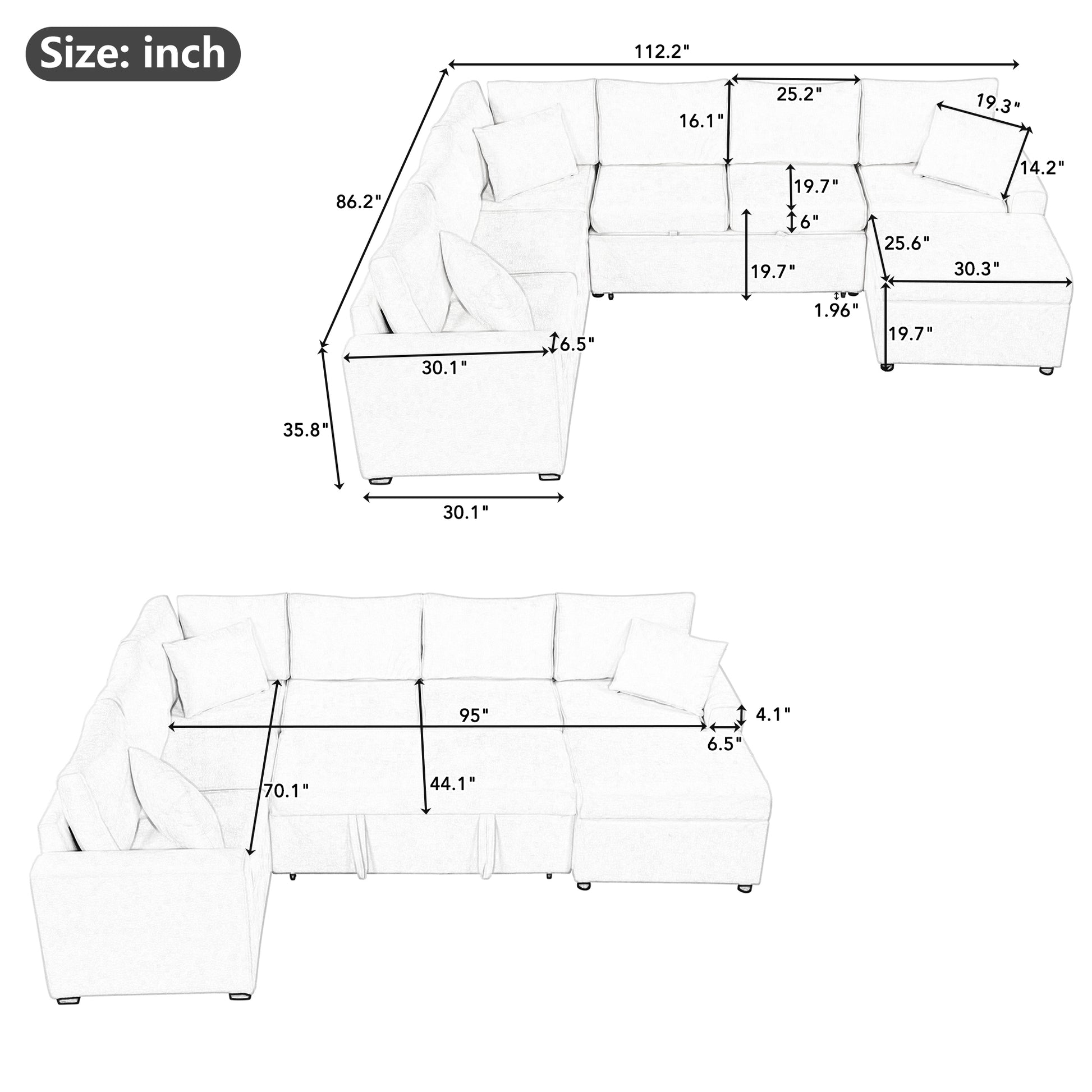 Lshaped sectional sofa dimensions  x  x  ideal for living rooms