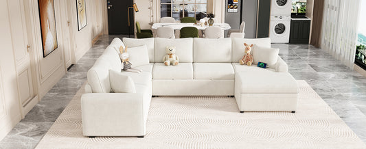 Cream sectional sofa with chaise and storage perfect for living rooms