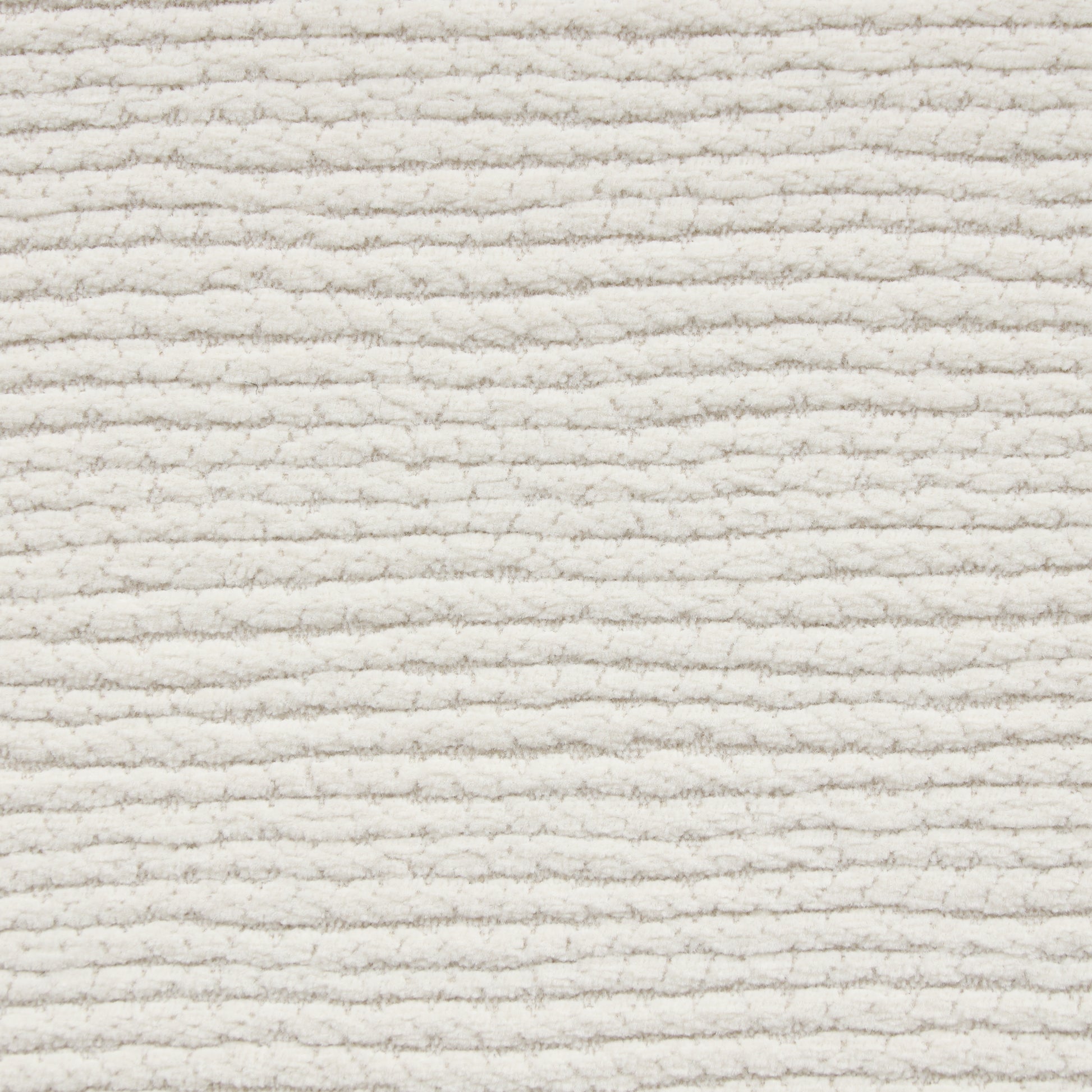 Cream chenille fabric with horizontal ribbed texture perfect for upholstery