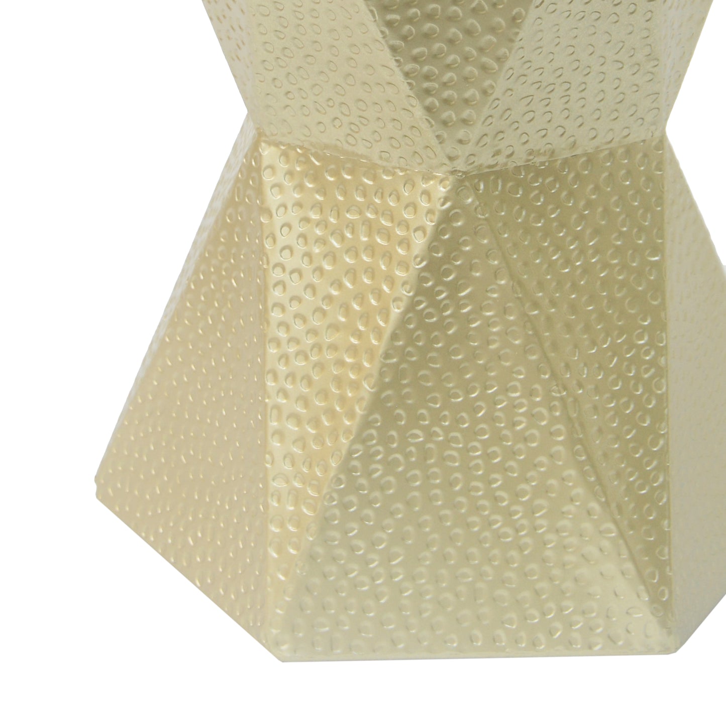 Gold textured geometric stool with raised dot pattern modern accent furniture