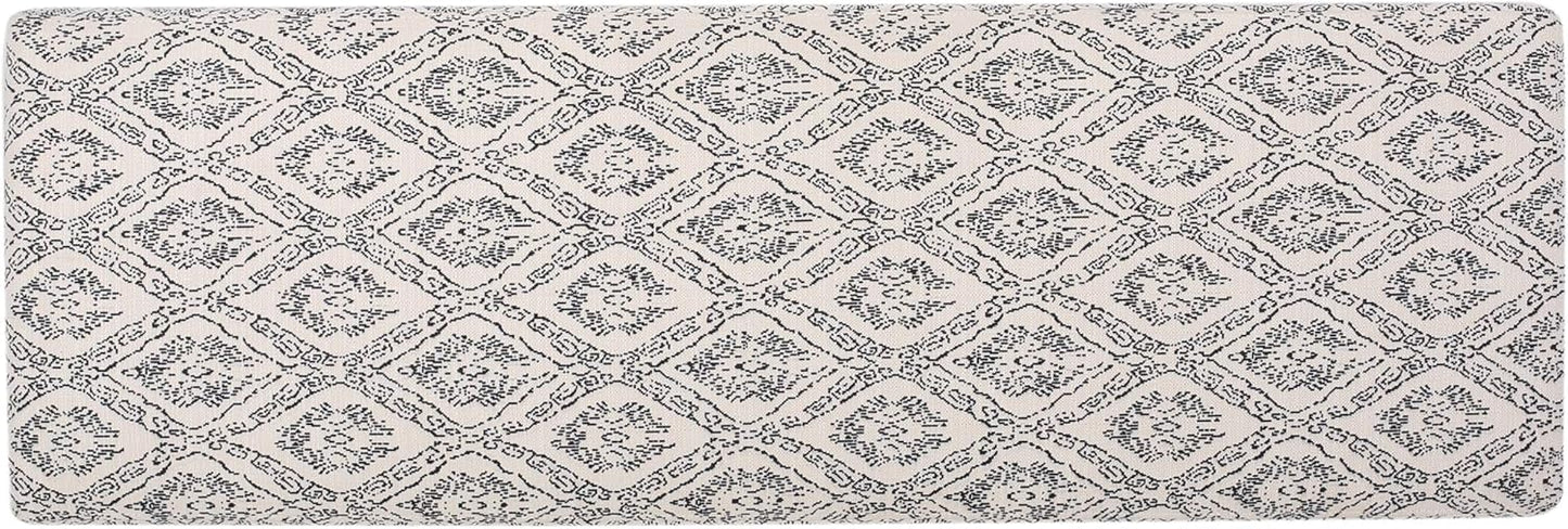 Cream and black diamond print fabric upholstery