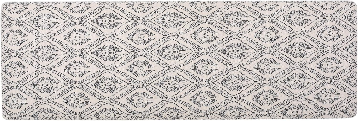Cream and black diamond print fabric upholstery