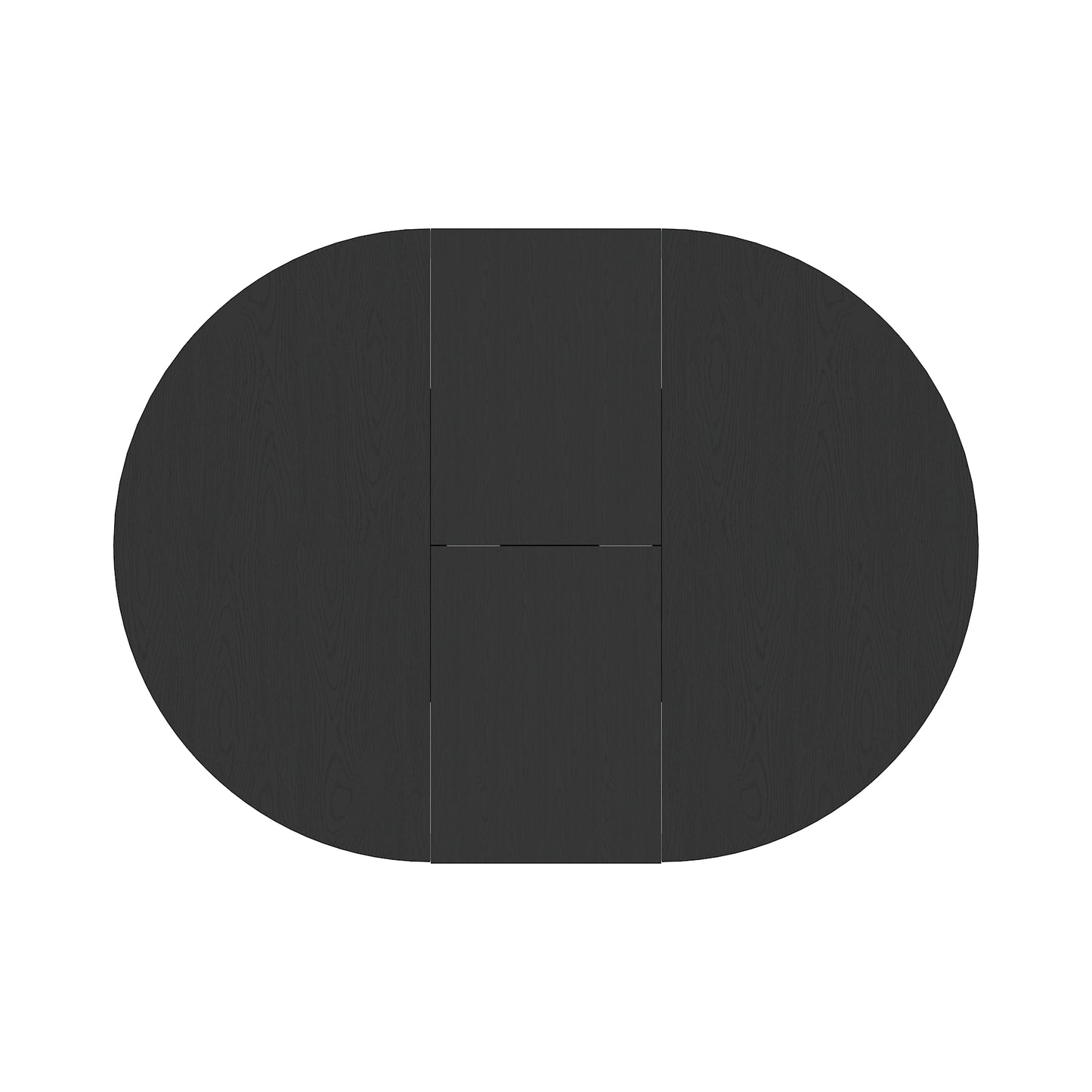 Dark gray oval dining table with wood grain texture modern design