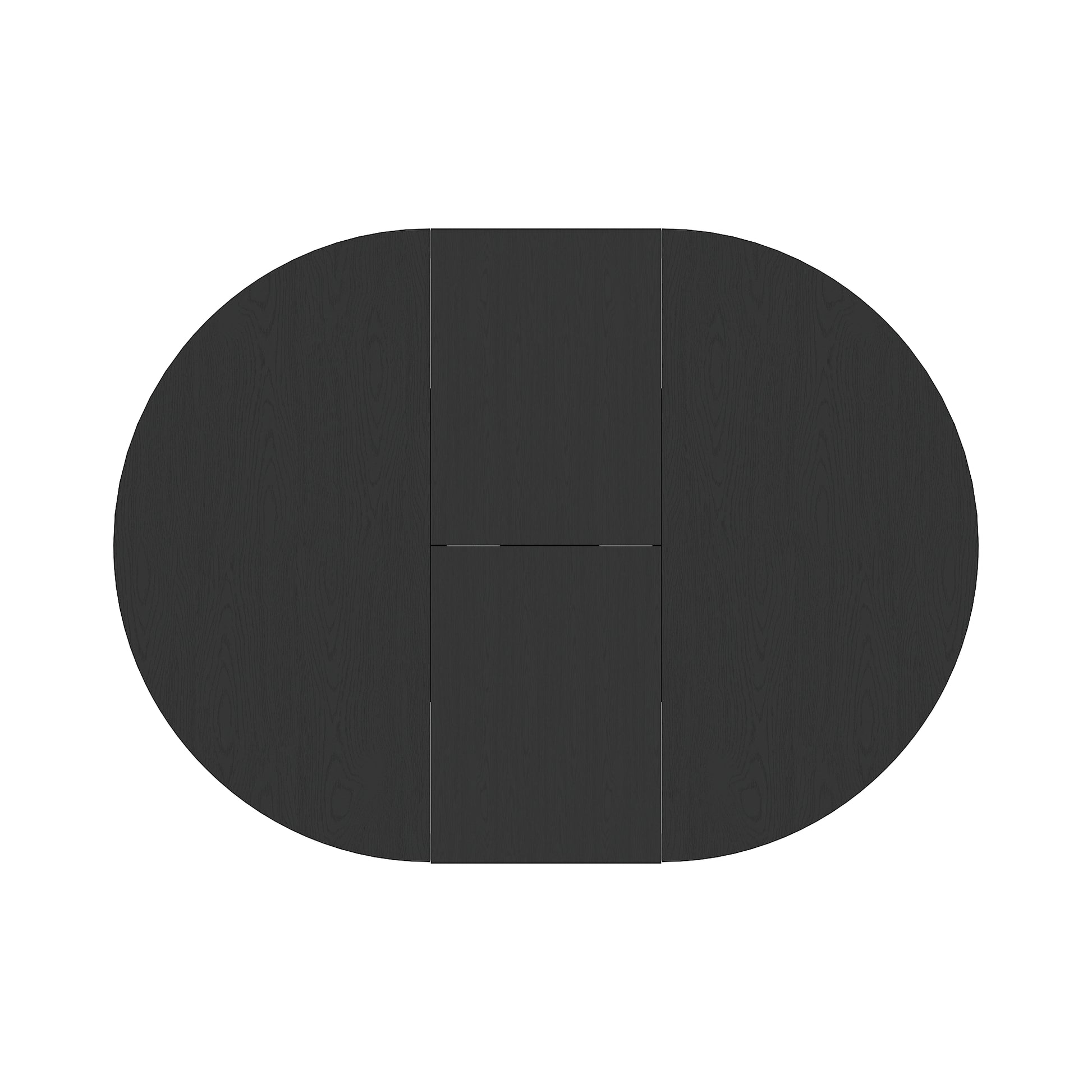 Dark gray oval dining table with wood grain texture modern design