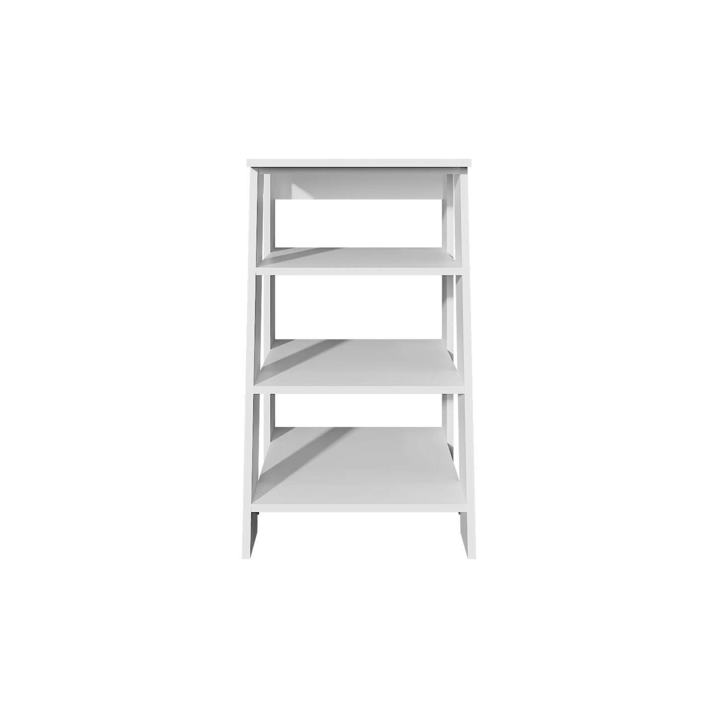 Modern white fourtier ladder shelf for home organization