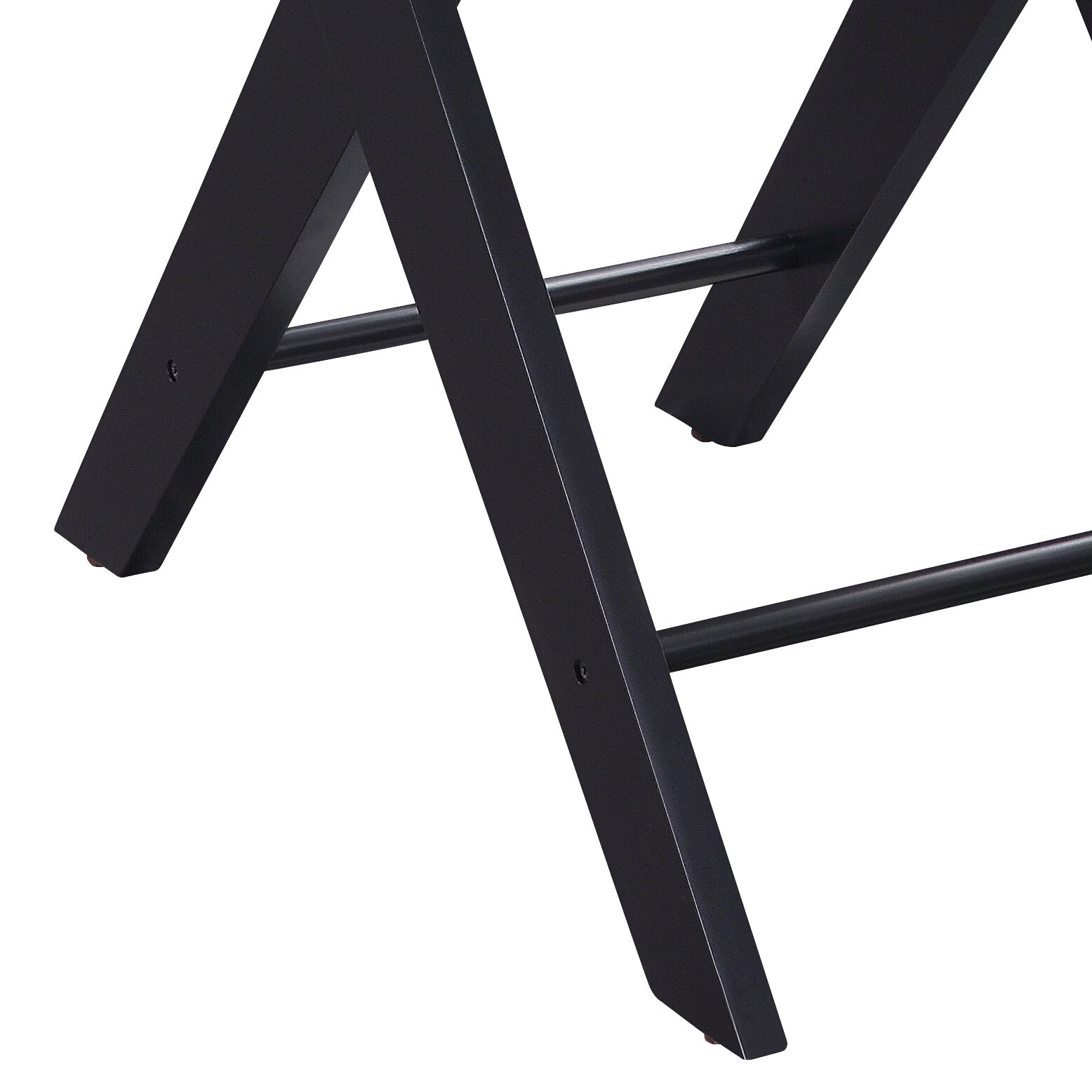 Black metal frame legs with crisscross support bars