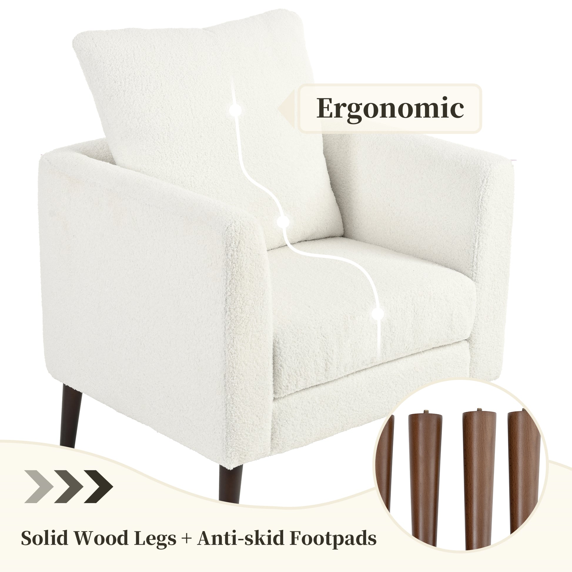 Plush white armchair with ergonomic design accentuating comfort for relaxation