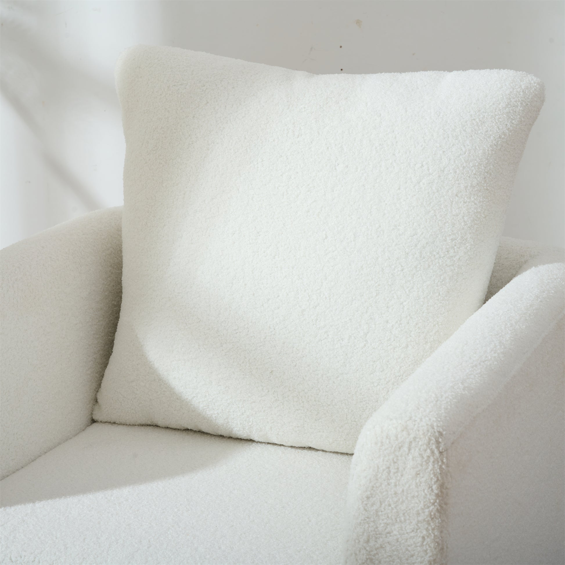 Plush white teddy bear fabric accent pillow for cozy sofa decor