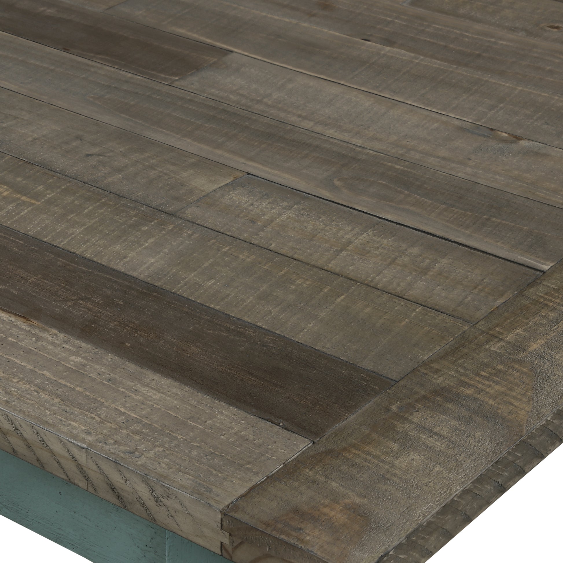 Rustic gray wood tabletop with plank construction