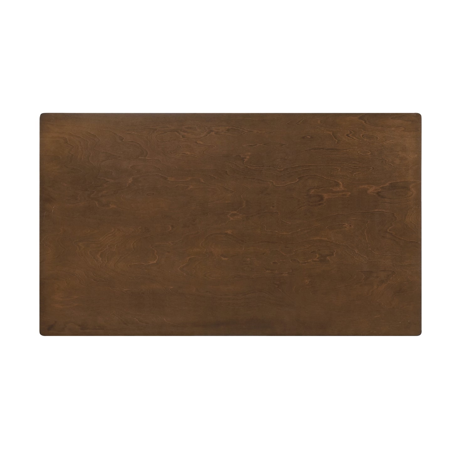 Dark brown wooden desk surface with swirling grain patterns