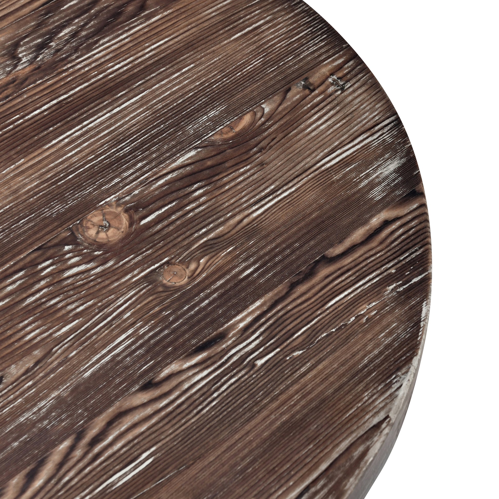 Distressed dark wood tabletop with visible grain and knots perfect for rustic decor