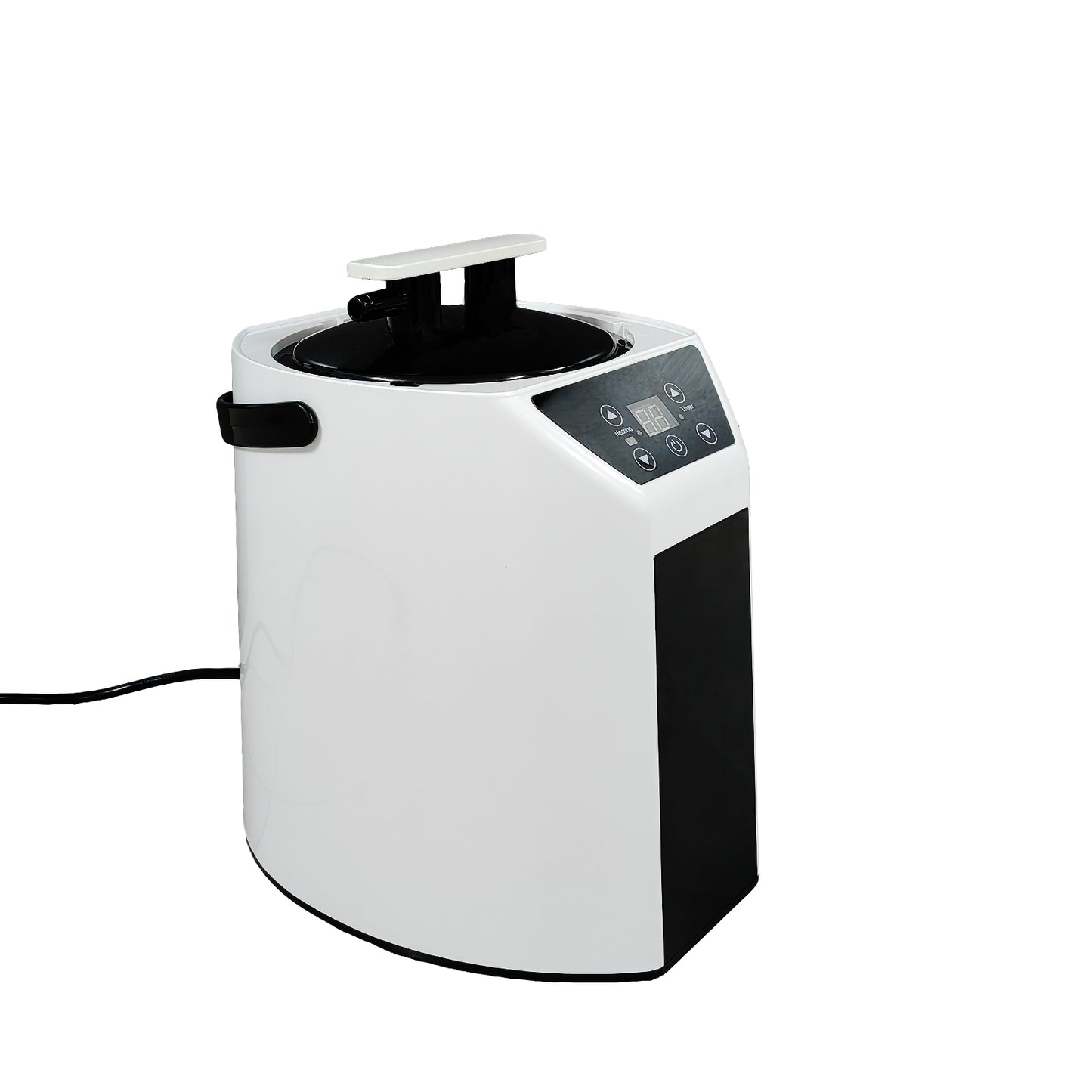 White countertop steam sterilizer with digital timer and heating indicator
