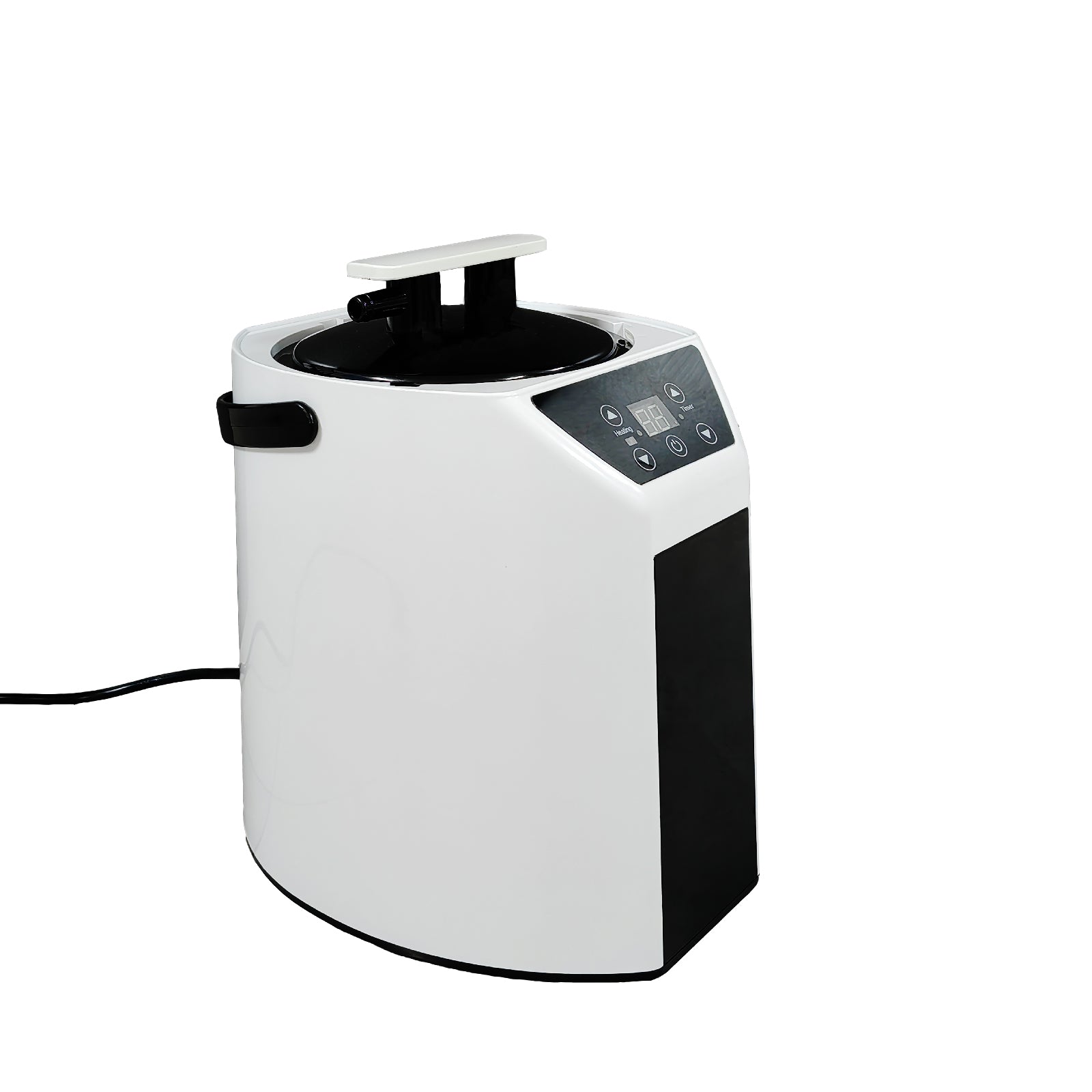 White countertop steam sterilizer with digital timer and heating indicator