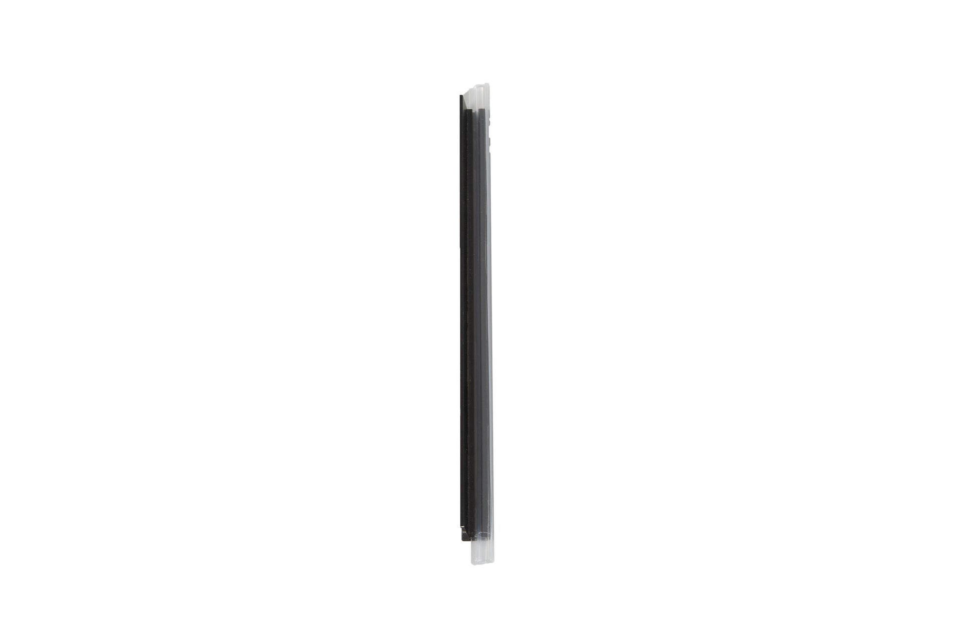 Black retractable ballpoint pen with silver clip and clear grip