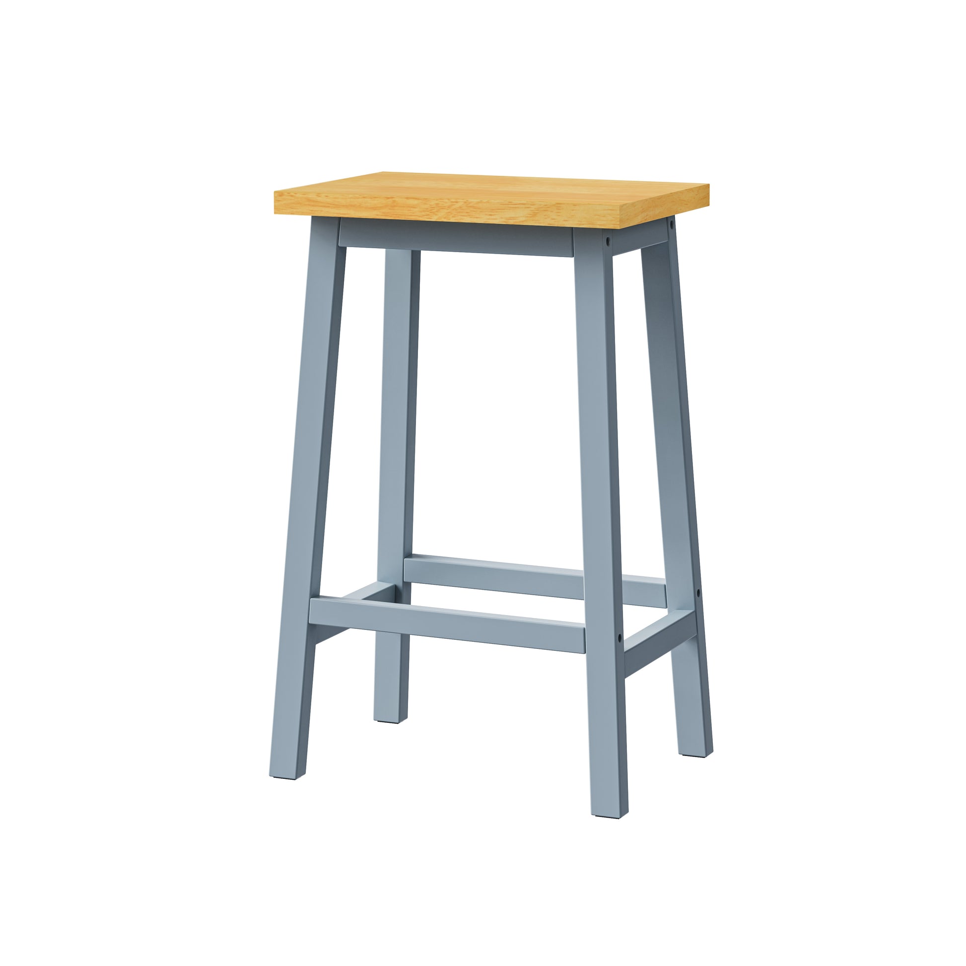 Wooden top grey metal bar stool modern minimalist design