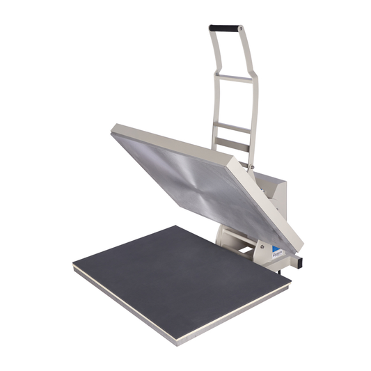 Professional heat press machine with large Tefloncoated platen for garment printing