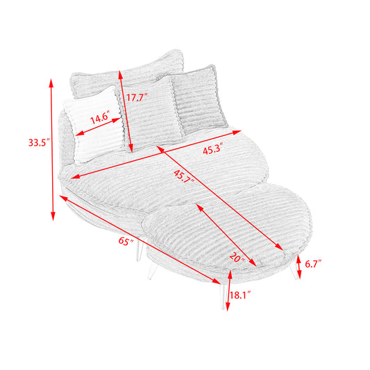 Sketch of a comfortable corduroy lounge chair with dimensions for sofa buying guide