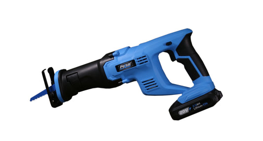 Pulsar blue and black V lithiumion cordless reciprocating saw for DIY projects