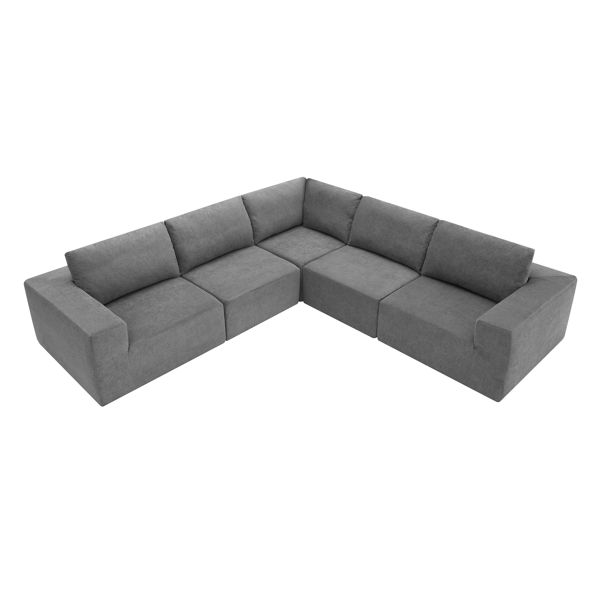 Contemporary grey fabric sectional sofa perfect for a modern living room setup
