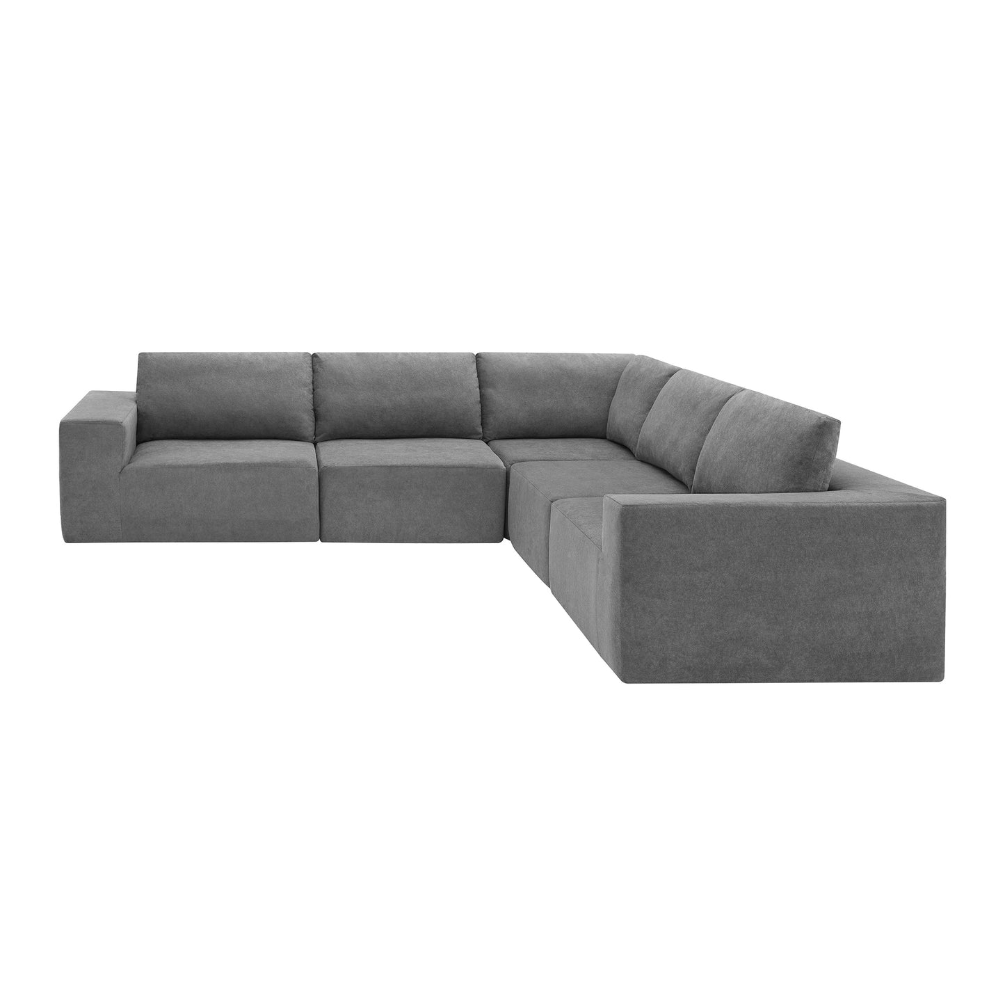 Gray fabric sectional sofa with plush cushions perfect for modern living rooms