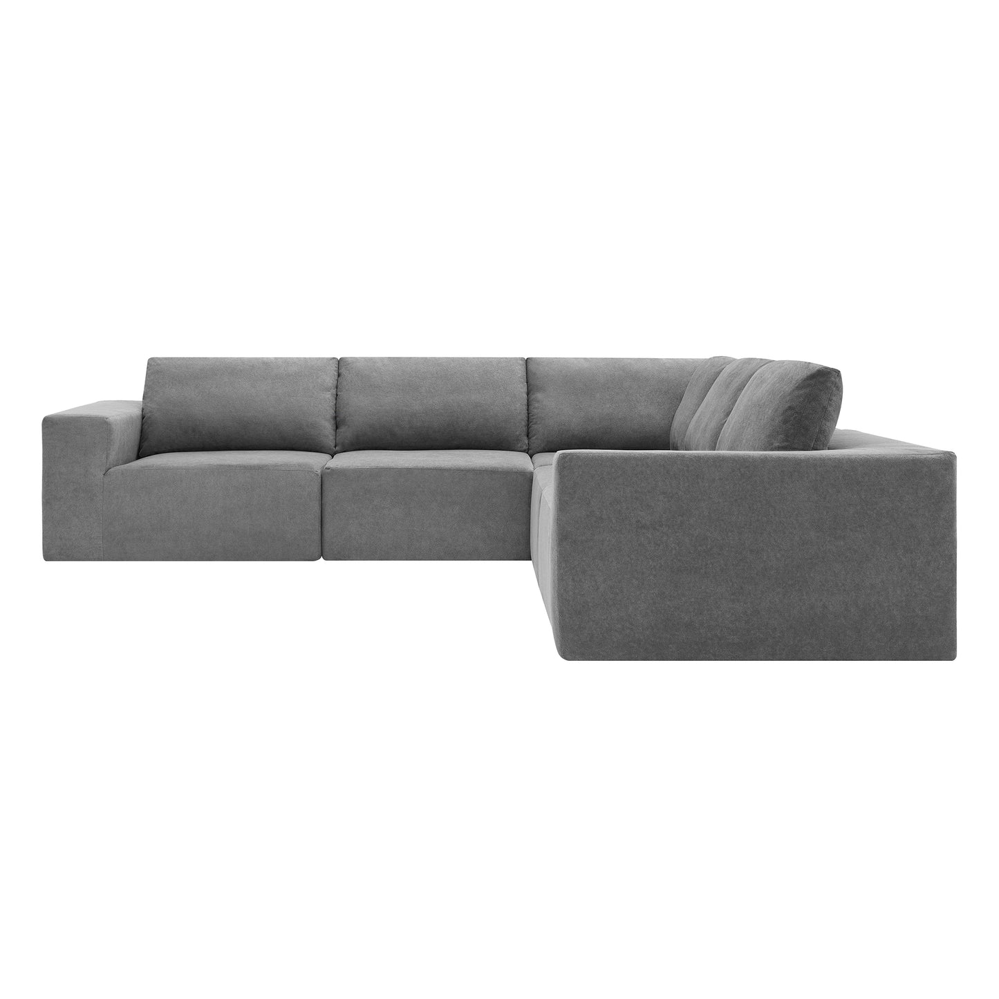 Gray modular sectional sofa with plush cushions perfect for modern living rooms