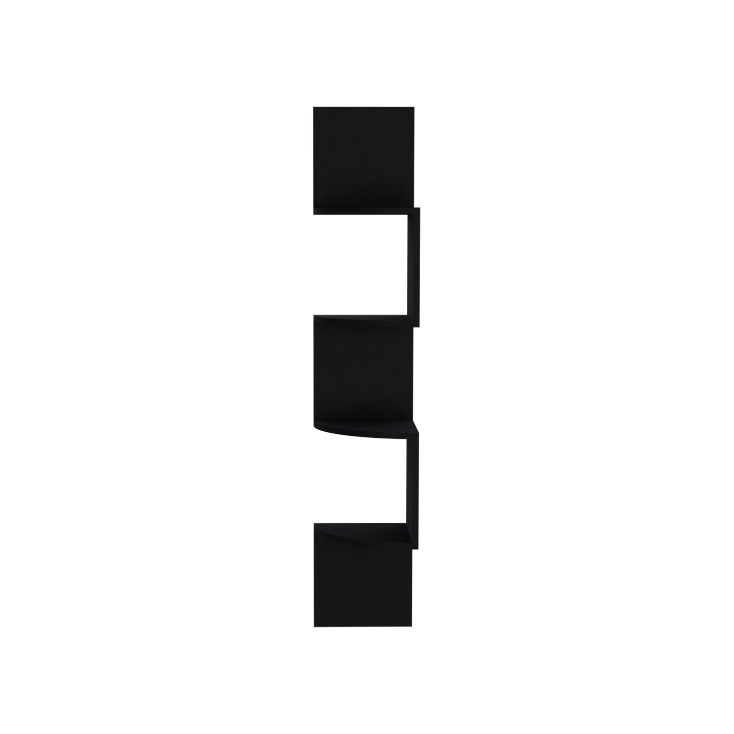 Black modern zigzag shelf for books and decor