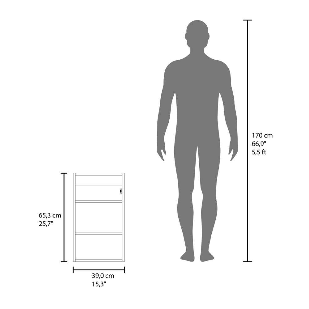 Modern shelving unit dimensions cm height cm width shown next to a cm human figure