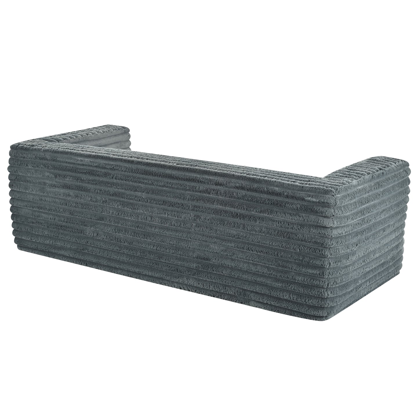 Dark gray corduroy sofa armrest guard for pet protection