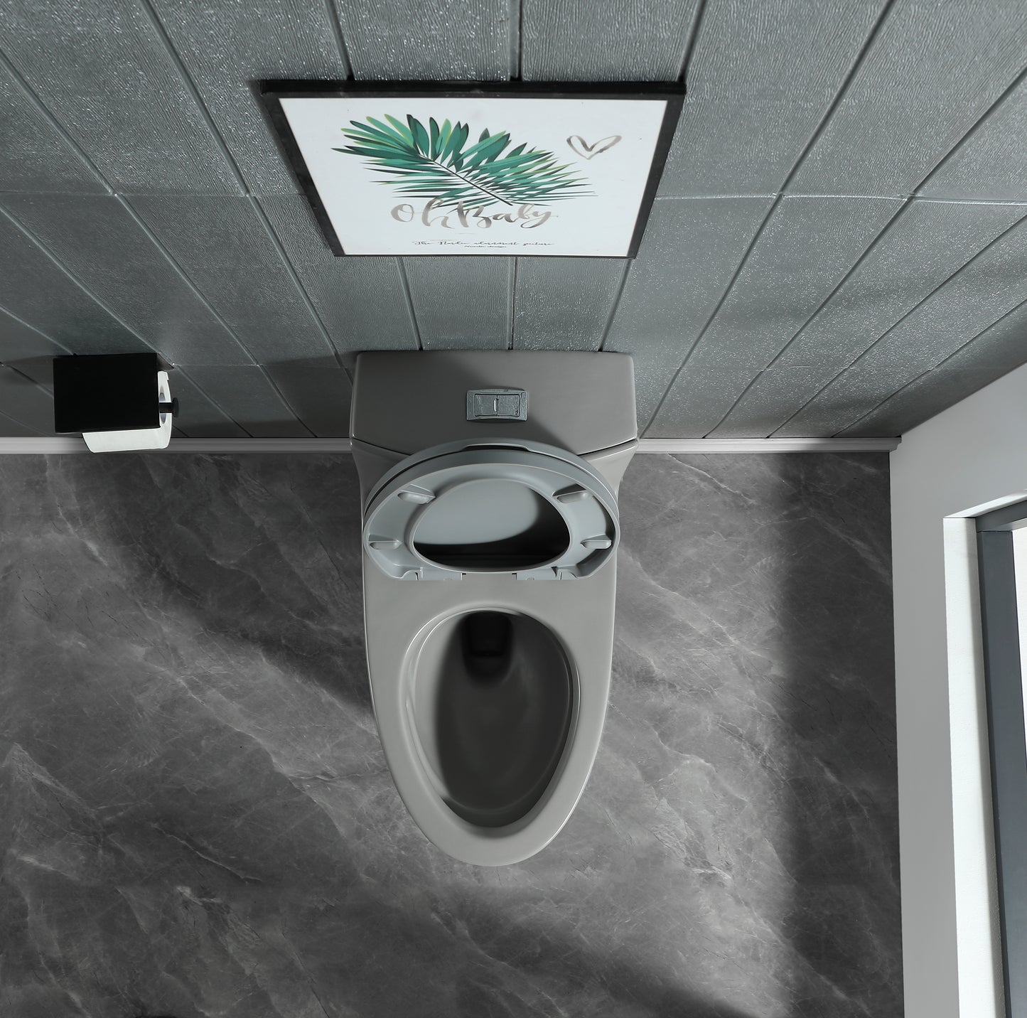 Modern grey ceramic toilet with dual flush ideal for contemporary bathrooms