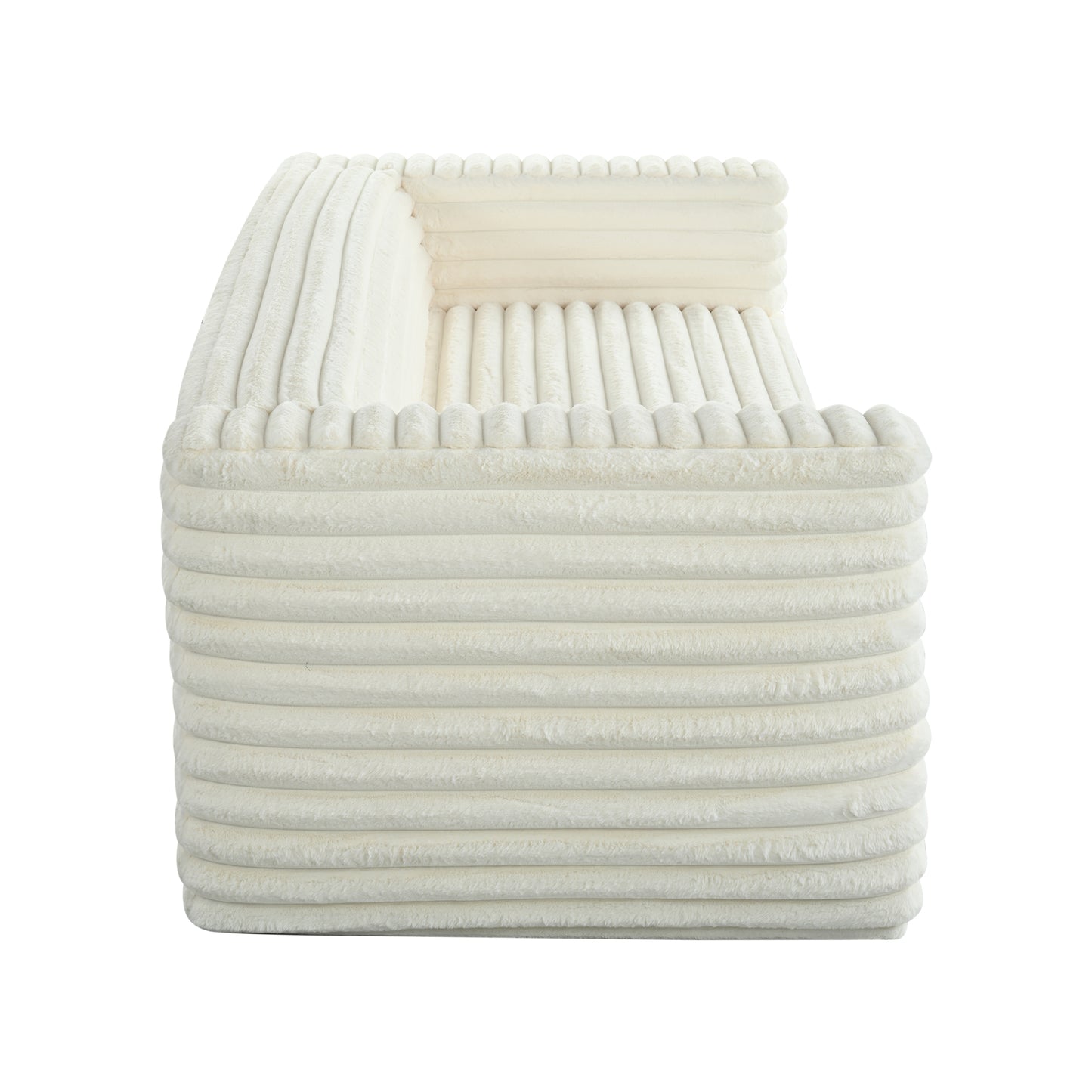 Cream corduroy armchair with plush ribbed texture perfect for cozy living rooms