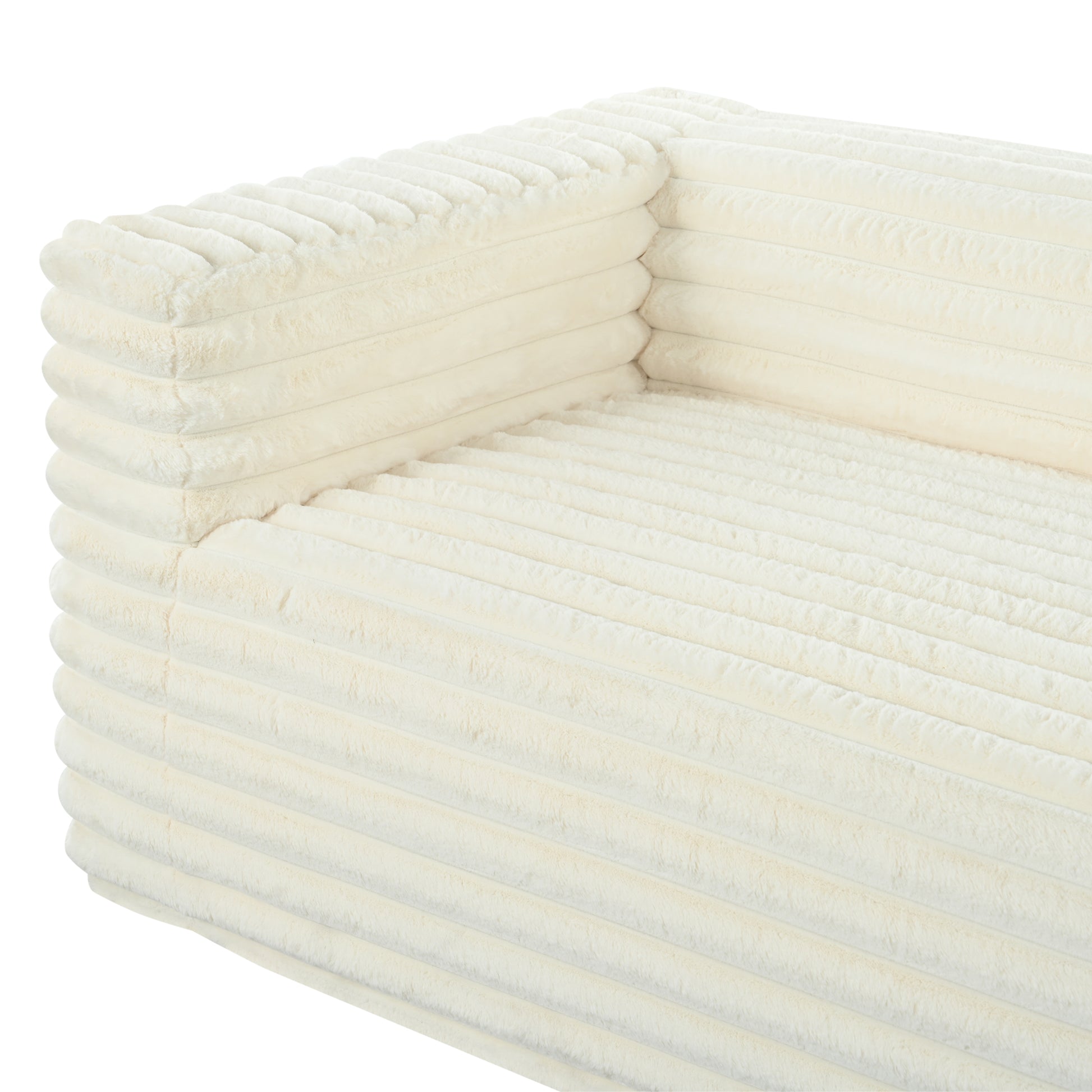 Plush cream corduroy sofa detail with soft inviting texture perfect for cozy living spaces