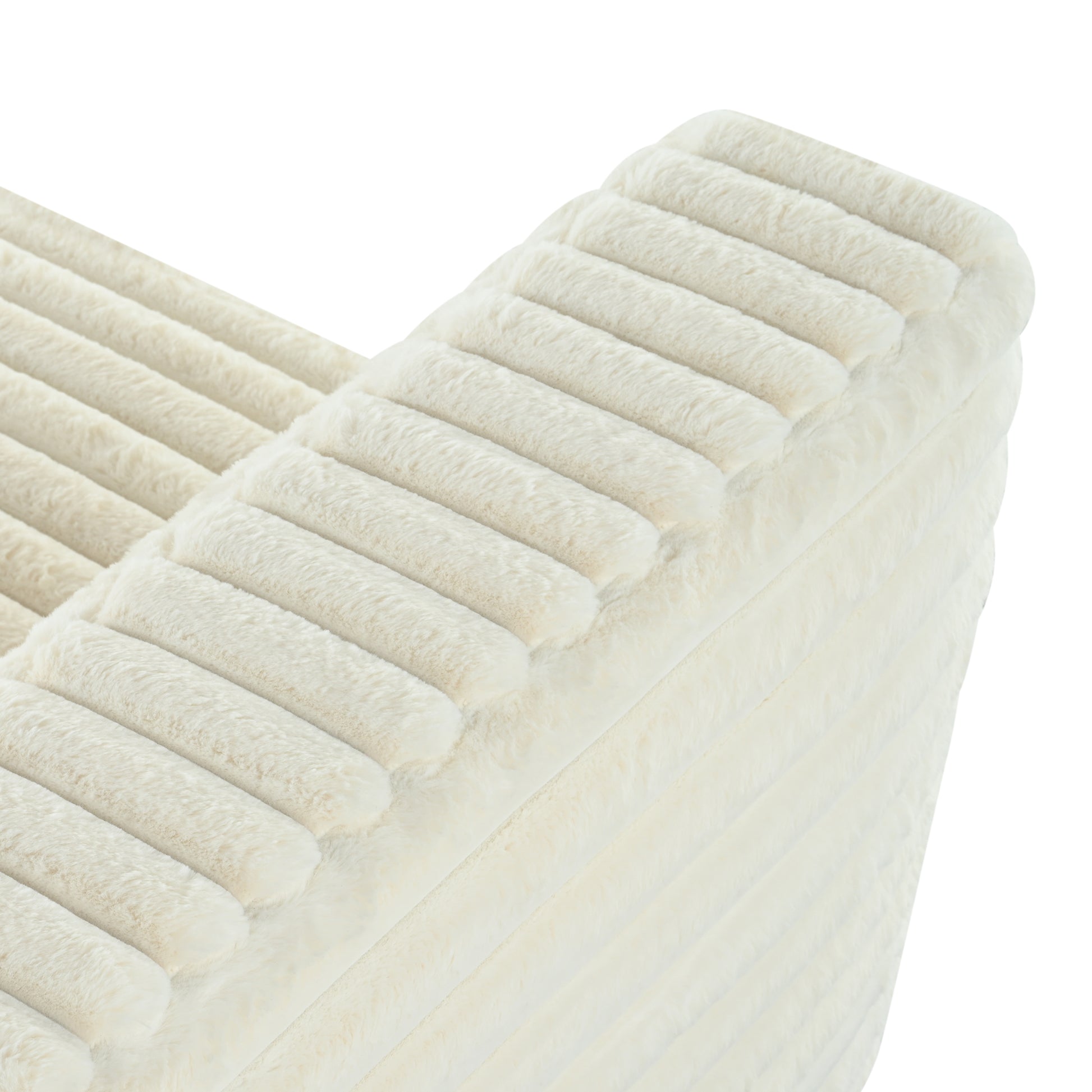 Cream corduroy velvet throw blanket with plush ribbed texture for cozy decor