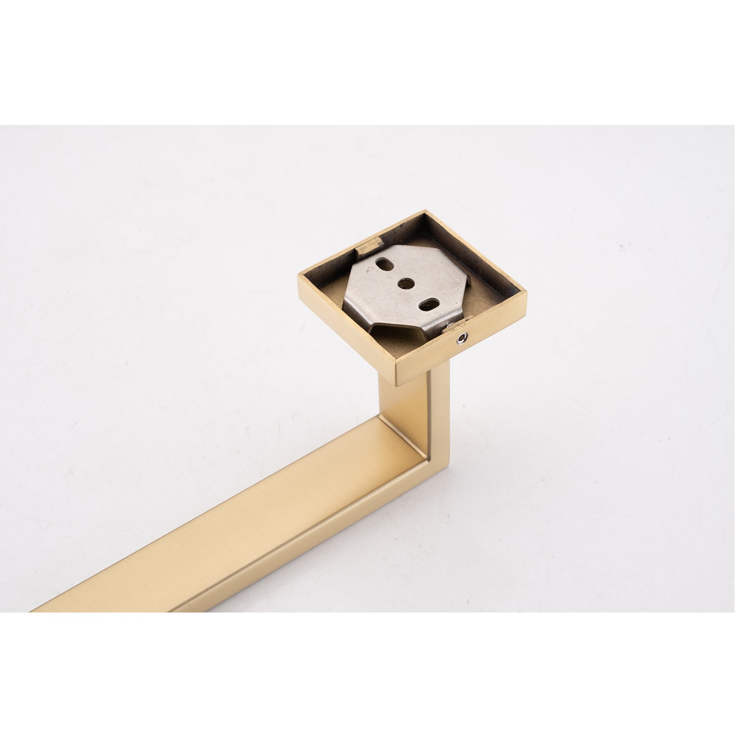 Brushed gold bathroom towel bar modern square base design