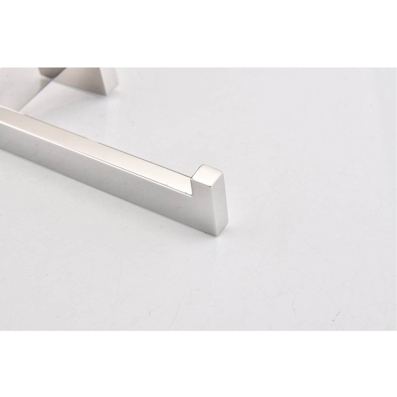Brushed nickel toilet paper holder with minimalist modern design