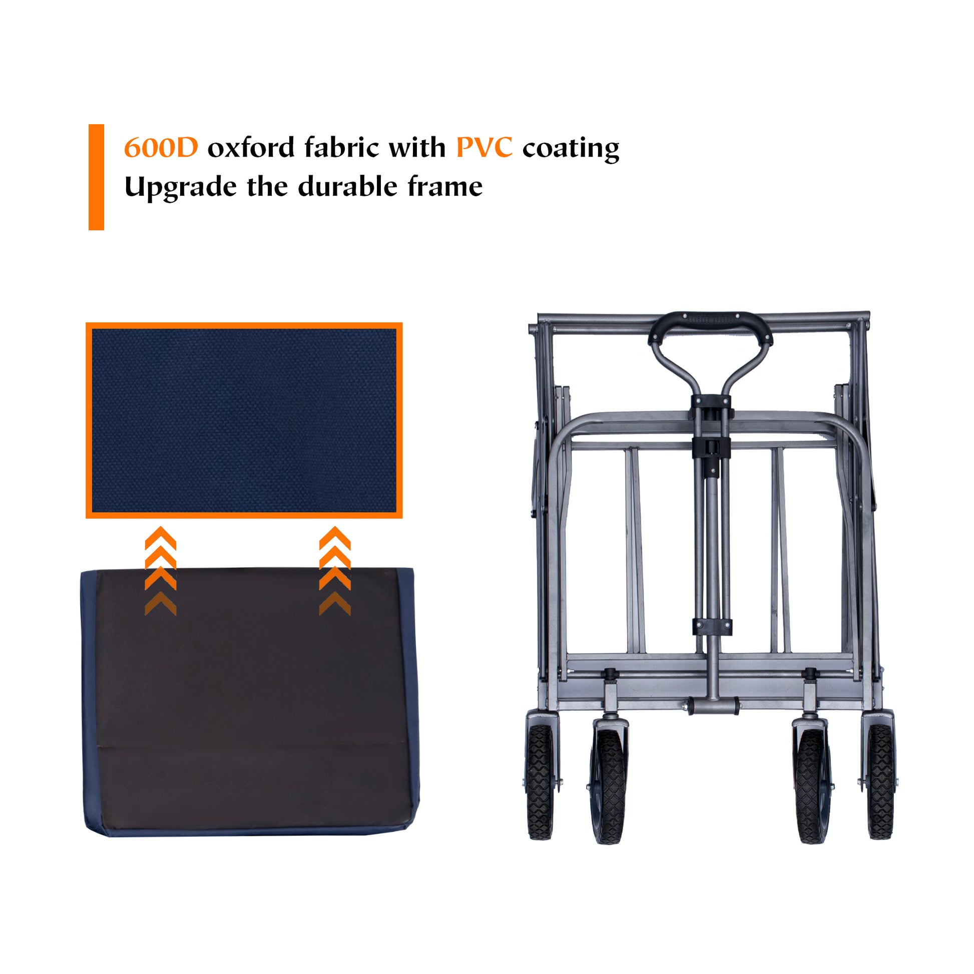 Dark blue D oxford fabric with PVC coating for heavyduty cart